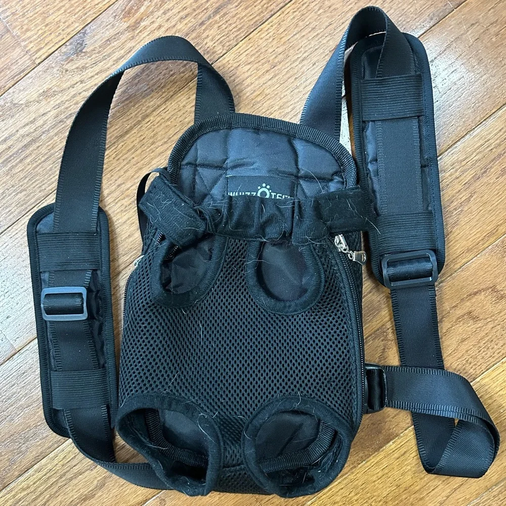 Whizz Tech front dog backpack carrier & 3 sweaters